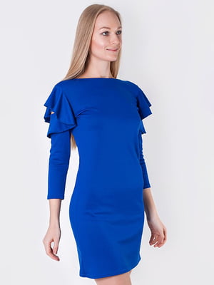 Платье-футляр синее | 5900451