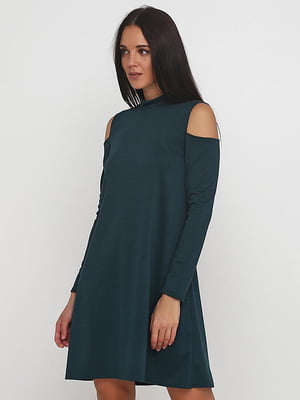 Платье А-силуэта зеленое | 5900459