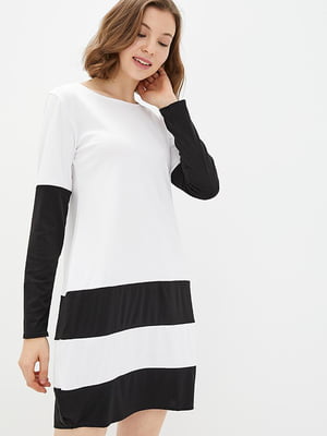 Сукня А-силуету біло-чорна | 5900568