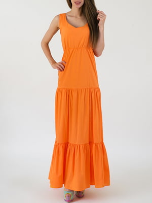 Платье А-силуэта оранжевое | 5900858