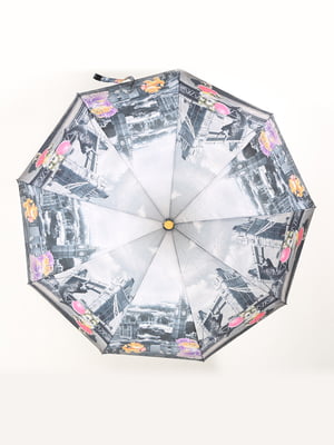 Зонт-полуавтомат разноцветный в принт | 5903281