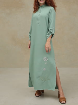 Платье-рубашка зеленое | 5908351