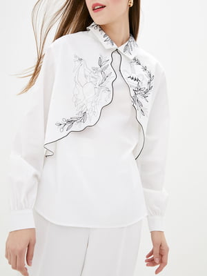 Блуза белая с рисунком | 5909110