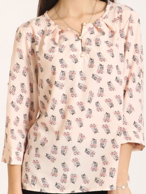 Блуза розовая в принт | 5910654