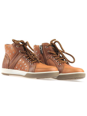 Ботинки коричневые с декором | 5911129