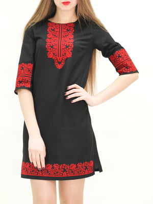 Платье черное с орнаментом - SOPHIE MARIA - 5914140