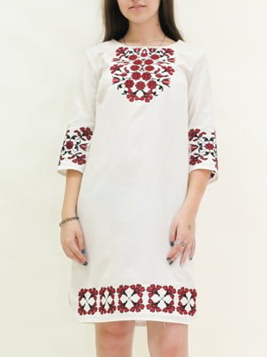 Платье белое с орнаментом - SOPHIE MARIA - 5914142