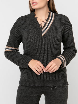 Пуловер темно-сірий | 5915102