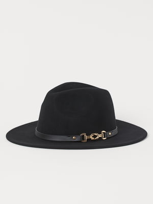 Шляпа черная шерстяная | 5917934