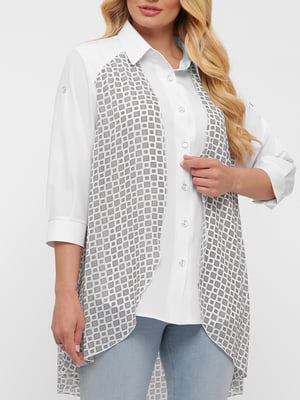 Блуза біла з візерунком | 5917956