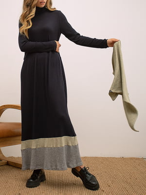 Сукня А-силуету різнокольорова з декором | 5919878