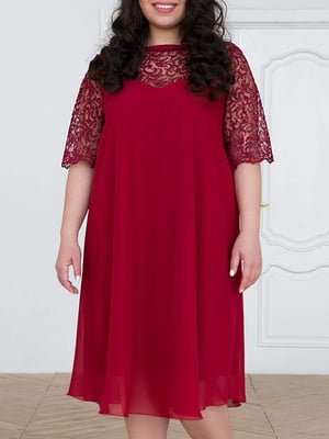 Сукня А-силуету темно-червона | 5919028