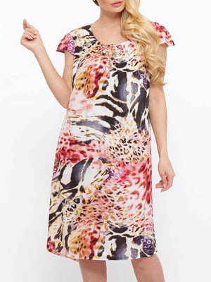 Платье А-силуэта разноцветное с рисунком | 5919070