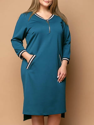 Сукня А-силуету бірюзового кольору | 5919211
