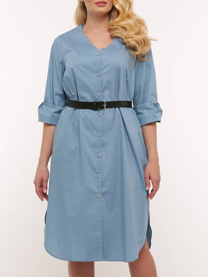 Платье-рубашка серо-голубое | 5919241