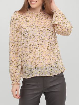 Блуза рожева з квітковим принтом | 5922347