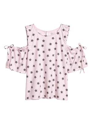 Блуза розовая с принтом | 5923508