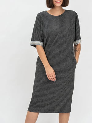 Сукня-футляр сіра з візерунком | 5703613