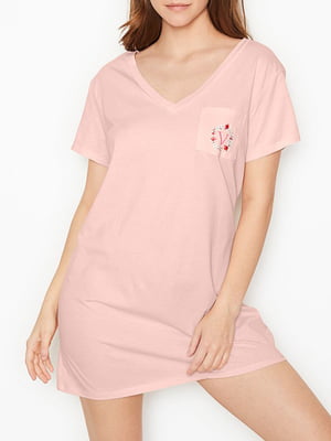 Платье-туника розовое домашнее | 5925267