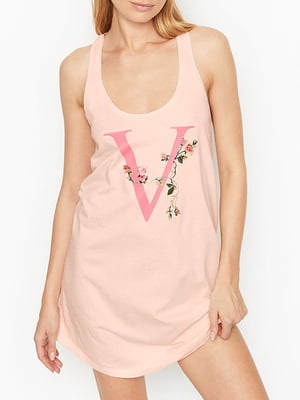 Платье-туника розовое с принтом домашнее | 5925257