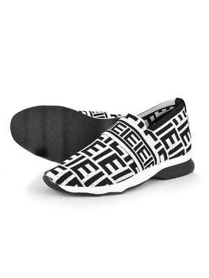 Кросівки чорно-білі з написом | 5928929