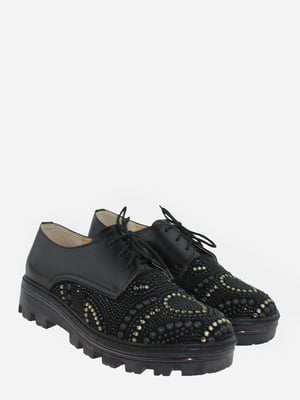 Туфли черные с декором | 5931453