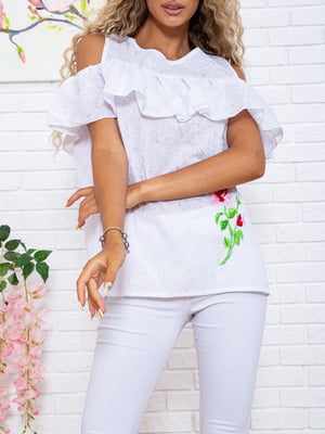 Блуза белая с вышивкой | 5932103