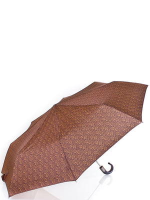 Зонт коричневый в принт | 5937065