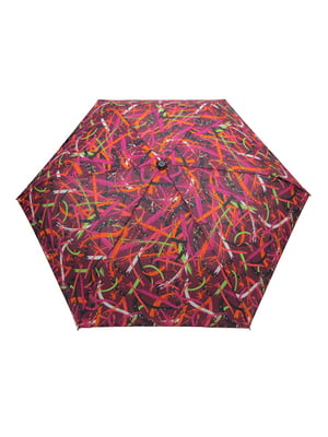 Зонт бордовый в принт | 5937699