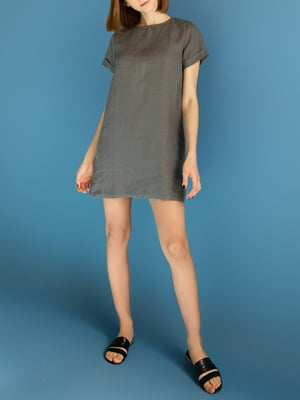 Сукня-футболка графітового кольору | 5938126