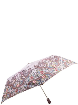 Зонт-полуавтомат серый с принтом | 5746285