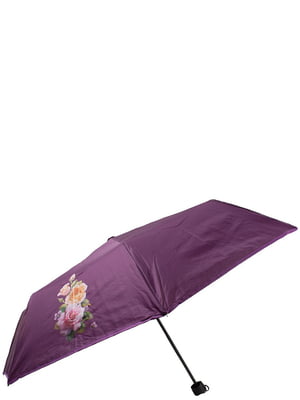 Зонт механический фиолетовый с принтом | 5746577