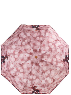 Зонт-автомат розовый с принтом | 5746893