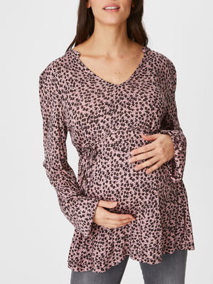 Блуза для беременных розовая с цветочным принтом | 5948320