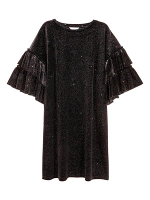 Платье черное велюровое | 5952735