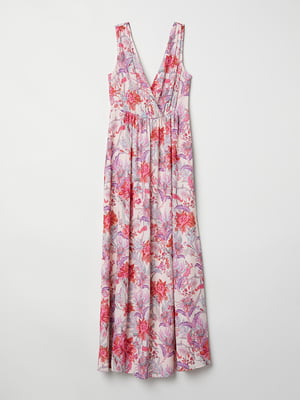 Платье А-силуэта розовое с цветочным принтом | 5952792