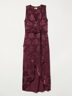 Платье А-силуэта бордовое с цветочным принтом | 5952885