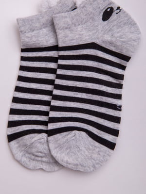 Шкарпетки короткі сірі в смужку | 5953697
