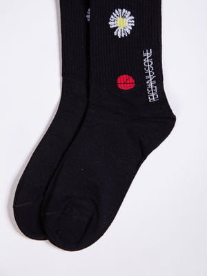 Шкарпетки чорні з принтом | 5953708