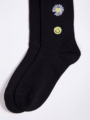 Шкарпетки чорні з принтом | 5953710