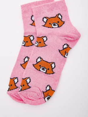 Шкарпетки рожеві в принт | 5953742