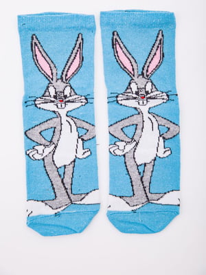 Шкарпетки блакитні з принтом | 5953753