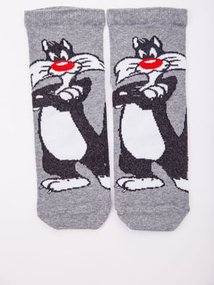 Шкарпетки сірі з принтом | 5953755
