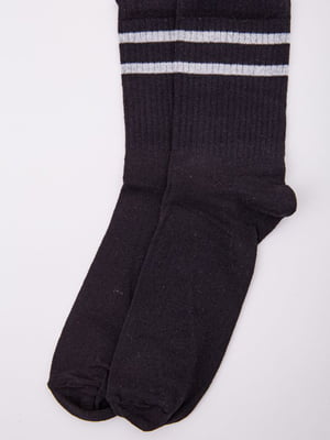 Шкарпетки чорні в смужку | 5953792