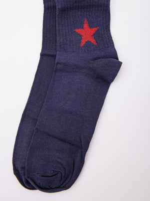 Шкарпетки темно-сині з принтом | 5953825