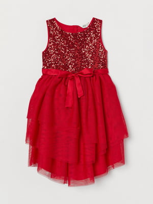 Платье красное с декором | 5954784