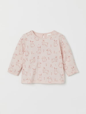 Блуза розовая в принт | 5955124