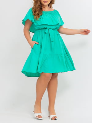 Платье А-силуэта зеленое | 5959105