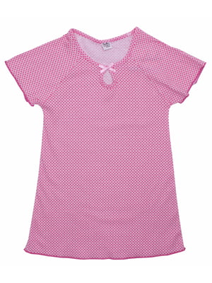 Рубашка ночная розовая с принтом | 5964938