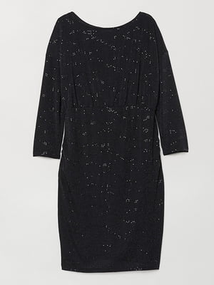 Сукня-футляр чорна з декором | 5967330